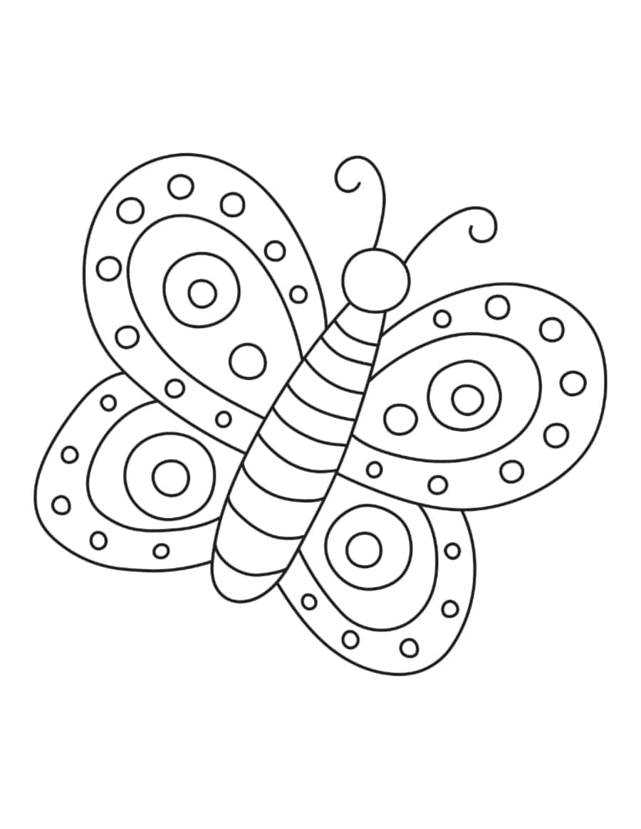Butterfly Simple Preschoolers Coloring Pages Pdf Free Vectors